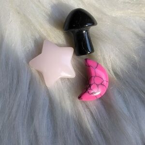 Gemstone Moon, Star & Mushroom Set